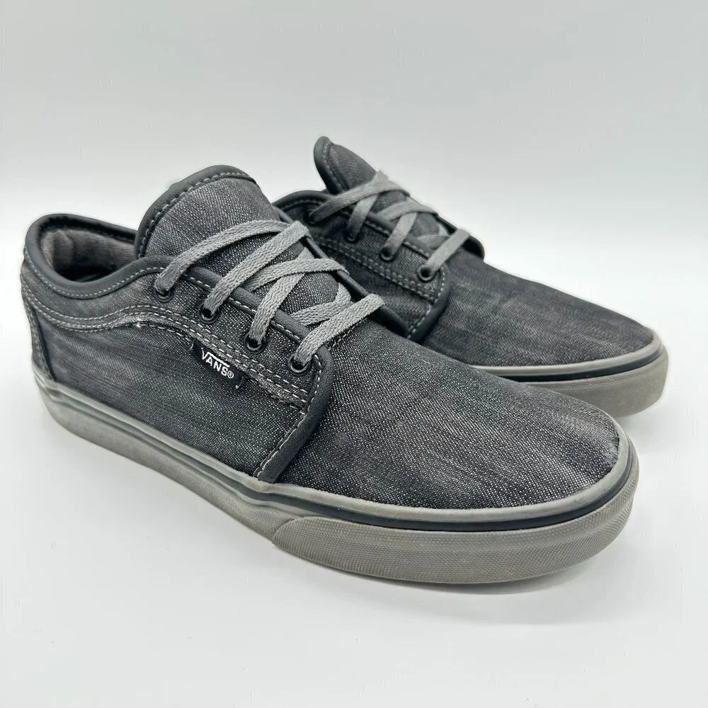 Vans Chukka Low Youth Dark Grey Denim & Pewter Skate Shoes Sz 4.5